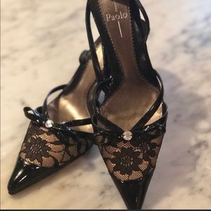 👠Paolo Black stiletto slingback heels size6 NWT👠
